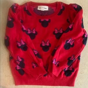 GAP Red Sweater with Minnie Mouse Pattern